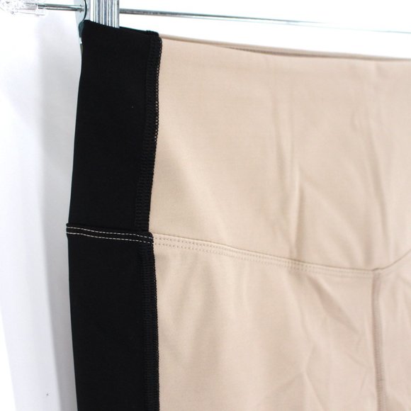 Anine Bing Sport Blake Biker Shorts Neutral Tan Black Side Racing Stripes S NEW - Picture 4 of 8